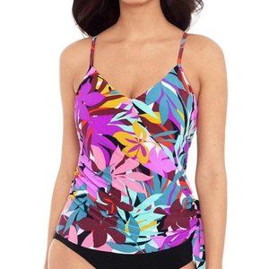 MagicSuit Alex Tankini top Wrap top miraclesuit sz 16 floral bright tie tropical